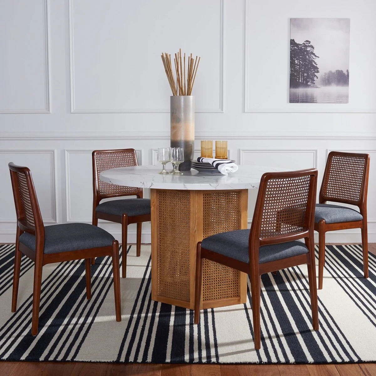 Reinhardt Rattan Dining Chair Set of 2 - Stylish and Durable Seating for a Chic Dining Experience