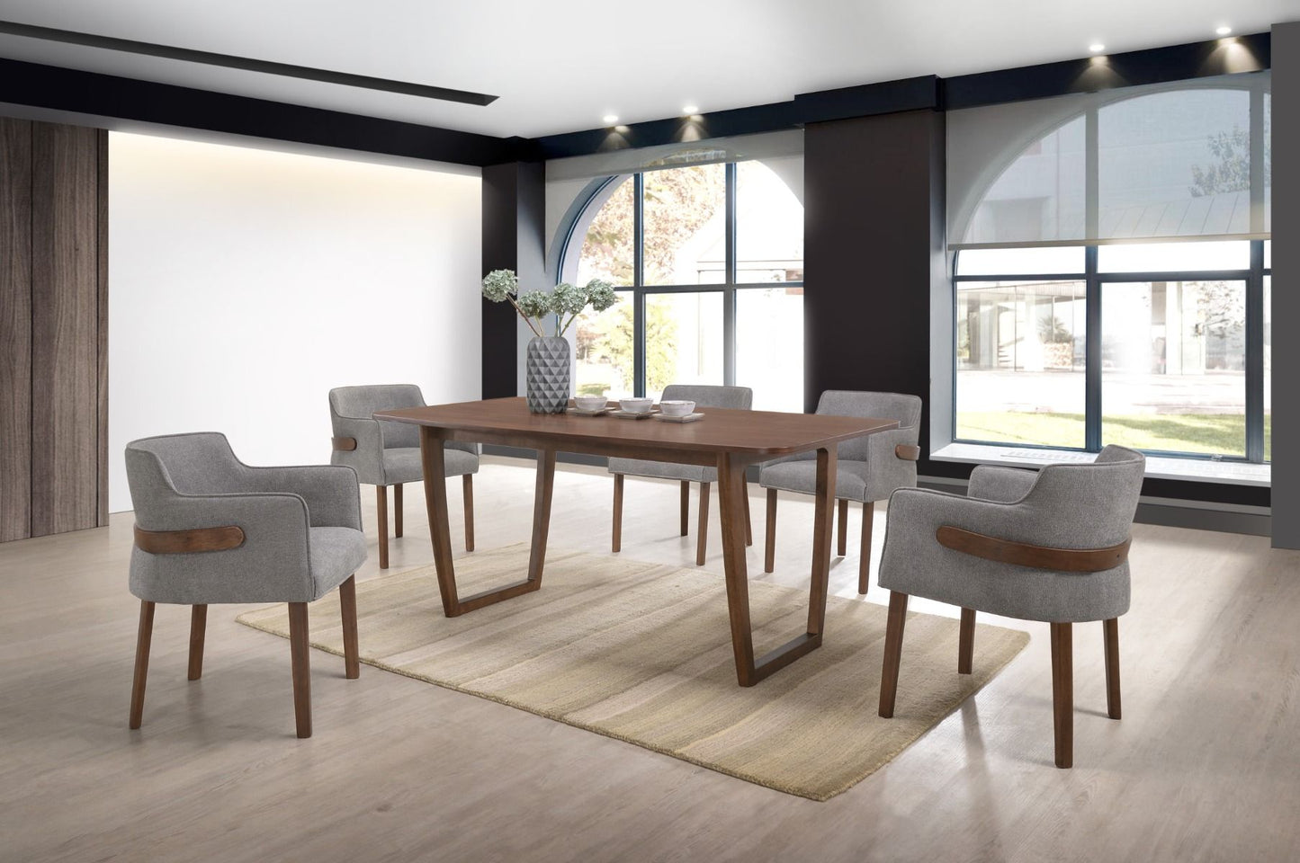 Jordan Walnut and Grey Dining Set