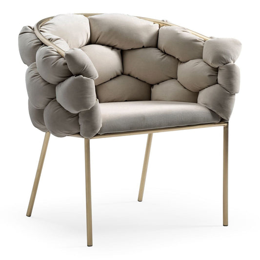 Debra Grey Fabric Velour Velvet Upholstered Dining Chair