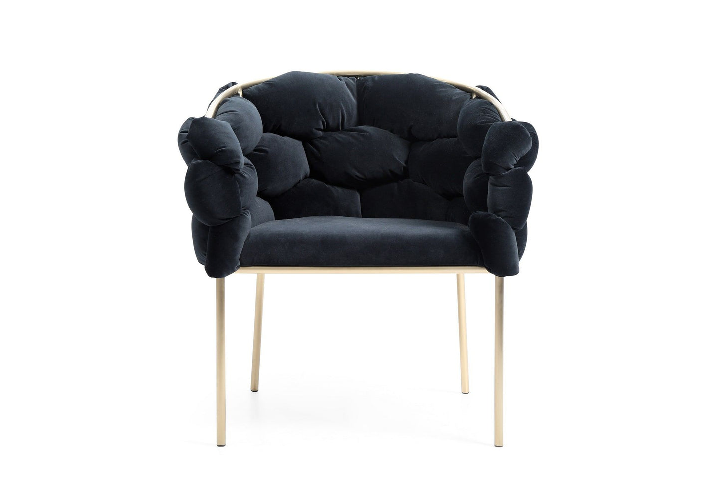 Modrest Debra - Modern Black Velvet + Brushed Brass Dining Chair