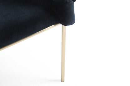 Modrest Debra - Modern Black Velvet + Brushed Brass Dining Chair