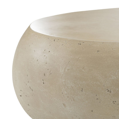 Denny Modern Beige Fiberform Oval Coffee Table