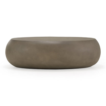 Denny Modern Grey Fiberform Large Oval Coffee Table