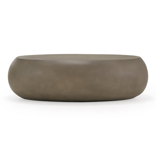 Denny Modern Grey Fiberform Large Oval Coffee Table