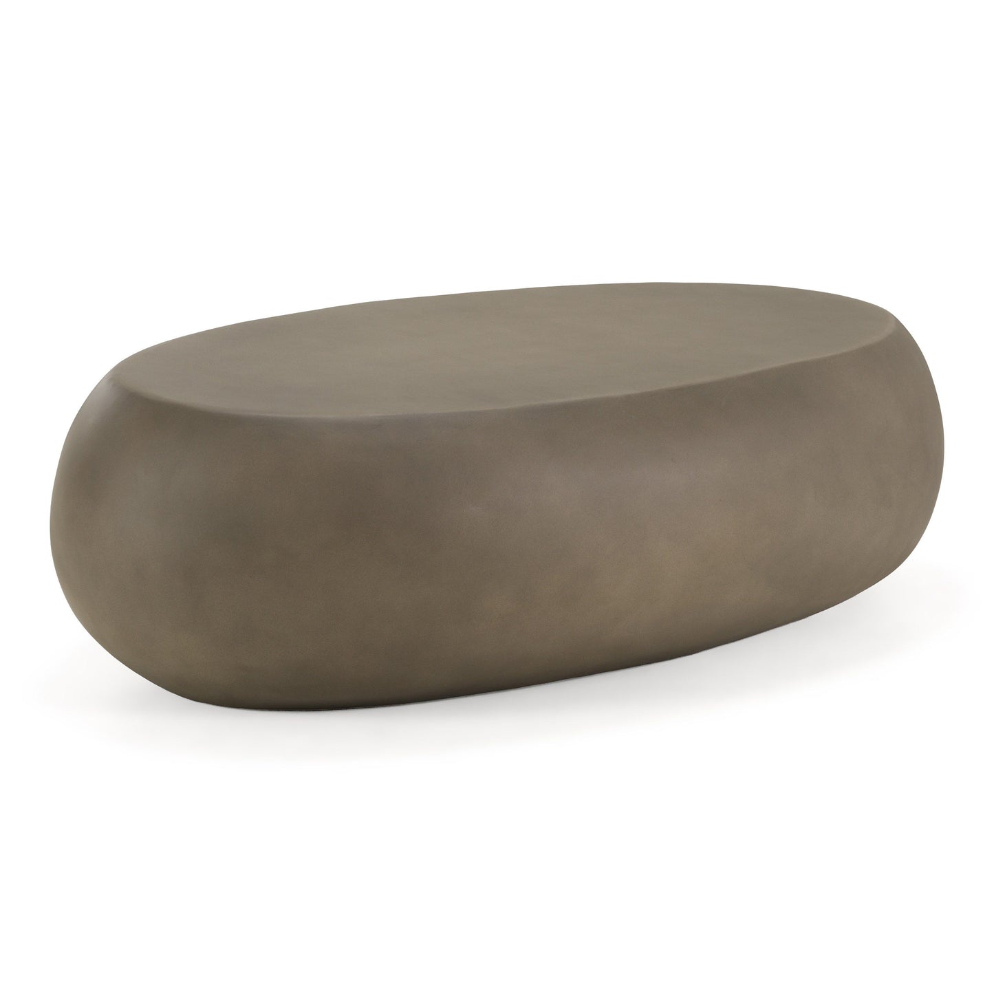 Denny Modern Grey Fiberform Large Oval Coffee Table
