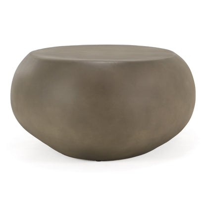 Denny Modern Grey Fiberform Large Oval Coffee Table
