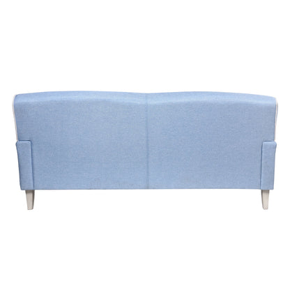 Dann Foley Lifestyle Baby Blue Upholstered Sofa on Casters Stylish and Comfortable Seating Solution
