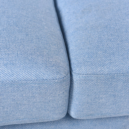Dann Foley Lifestyle Baby Blue Upholstered Sofa on Casters Stylish and Comfortable Seating Solution