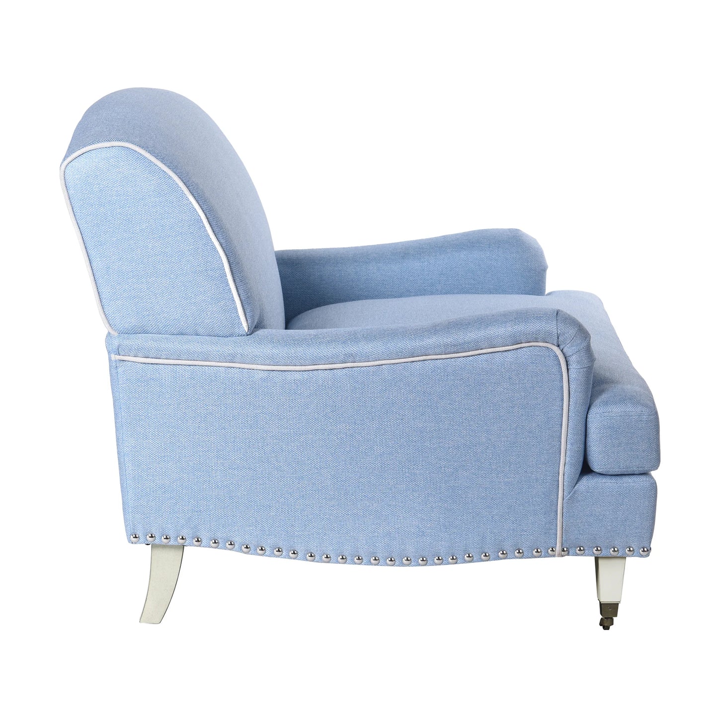 Dann Foley Lifestyle Baby Blue Upholstered Accent Chair on Casters