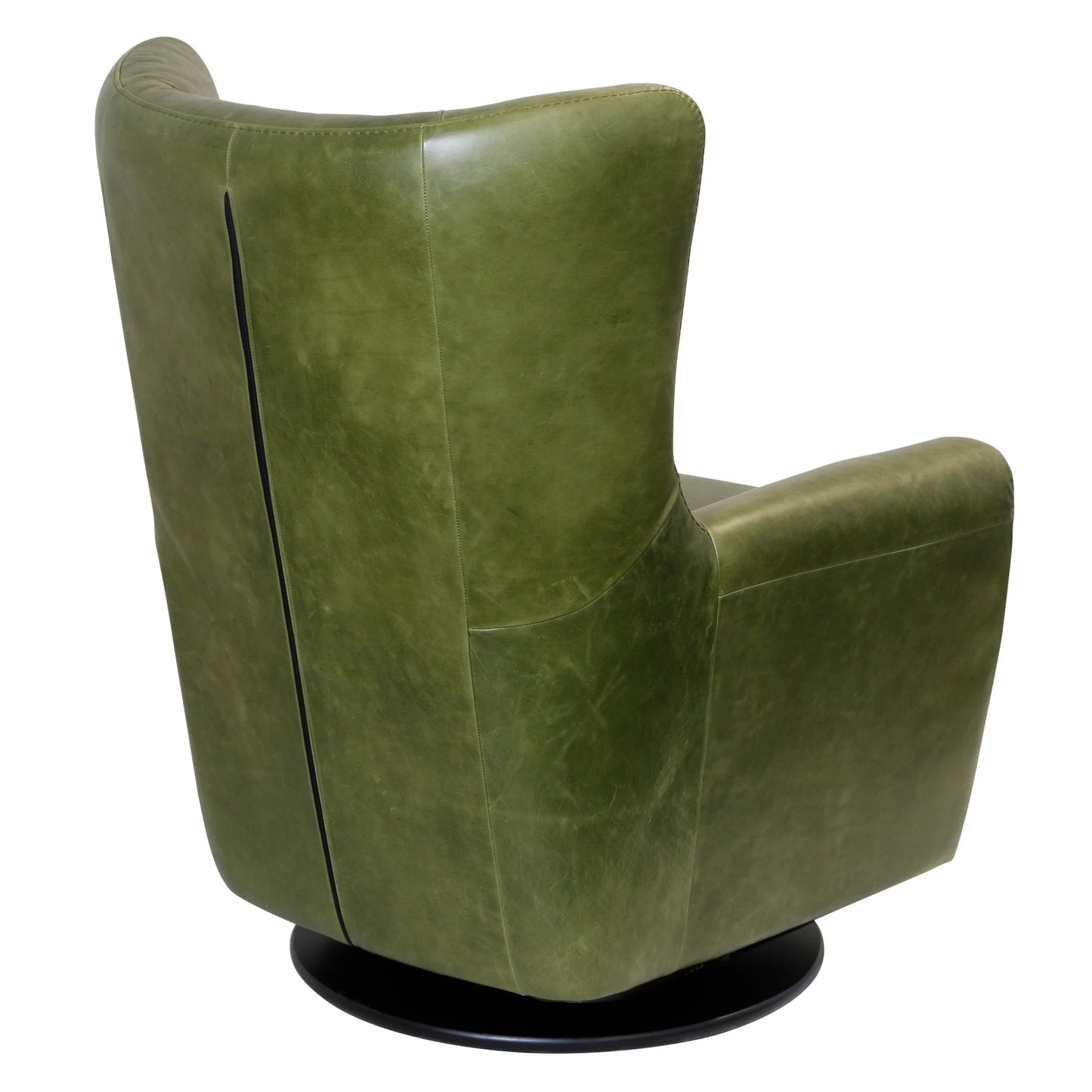 Dann Foley Lifestyle Green Genuine Italian Leather Swivel Arm Chair