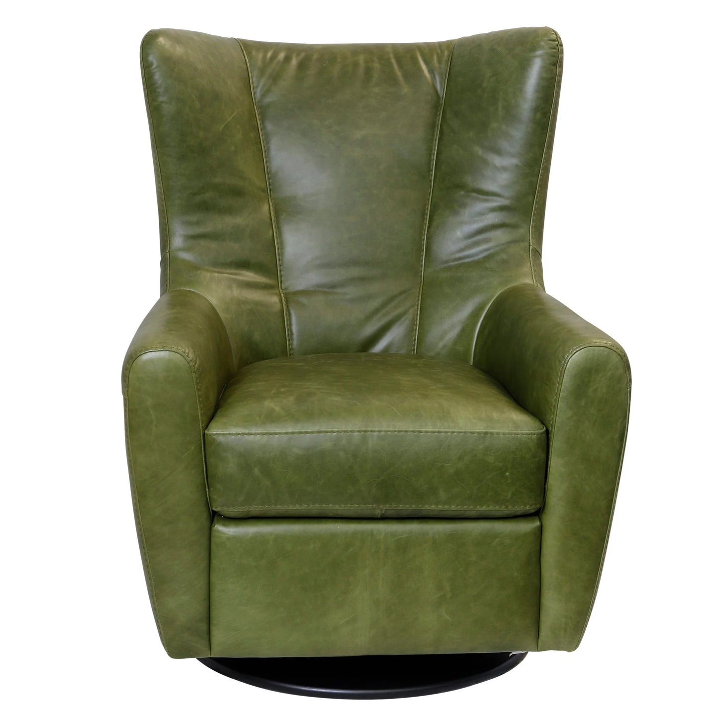 Dann Foley Lifestyle Green Genuine Italian Leather Swivel Arm Chair