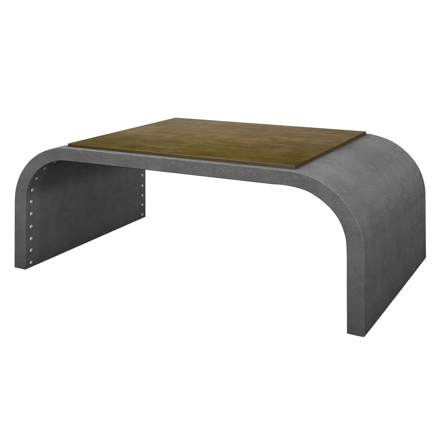 Dann Foley Lifestyle Cool Gray Waterfall Shagreen Coffee Table