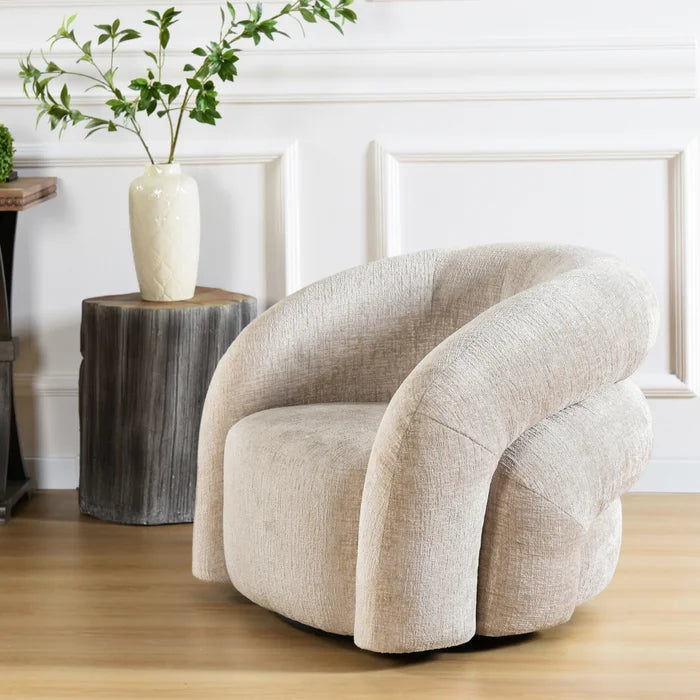 Solo Beige Swivel Chair by Dann Foley Lifestyle – Modern Comfort Meets Timeless Style