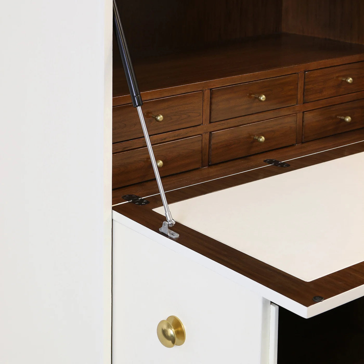 Ivory & Walnut Veneer on Mahogany Secretary Desk