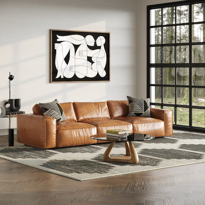 Divani Casa Cambria Modern Cognac Leather Sofa - Luxurious and Comfortable Seating for Contemporary Living Rooms