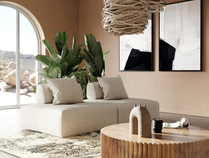 Mondo Modular Beige Fabric Sectional Sofa