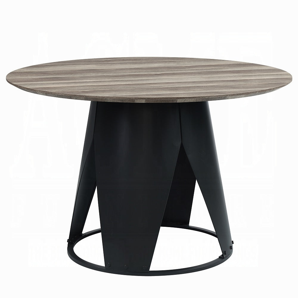 Zudora Contemporary Lifestyle Dining Table Antique Oak & Black Finish