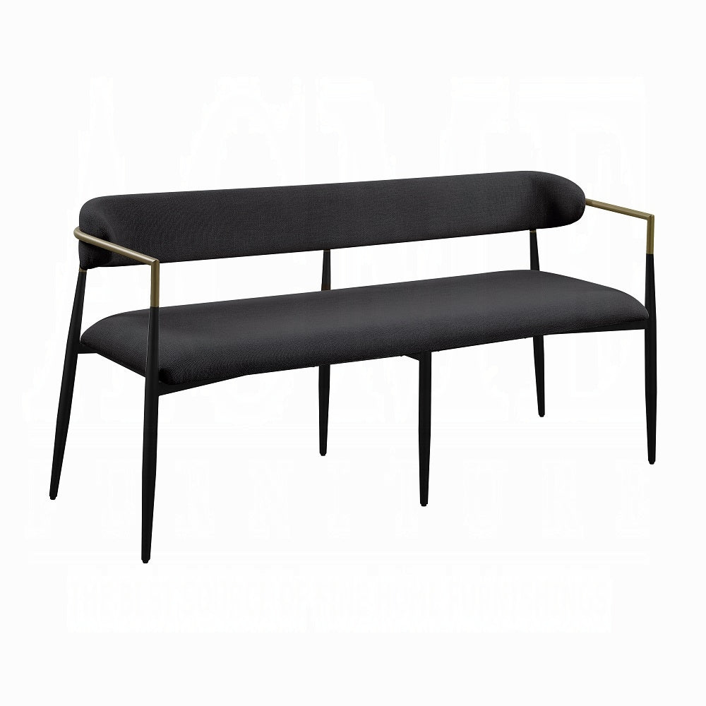 Jaramillo Black Fabric & Black Finish Bench