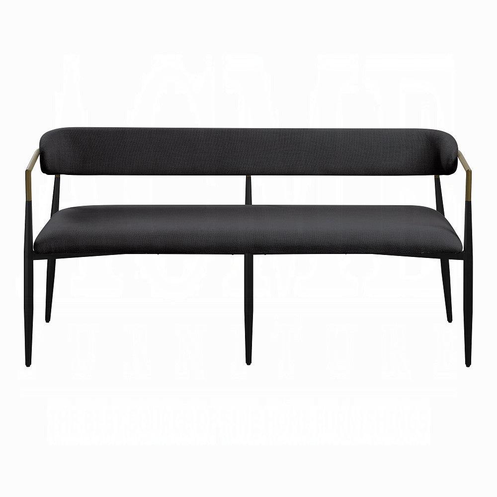 Jaramillo Black Fabric & Black Finish Bench