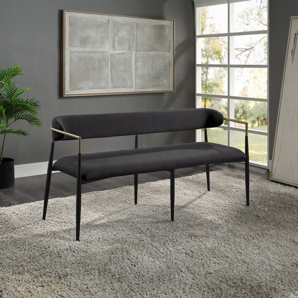 Jaramillo Black Fabric & Black Finish Bench