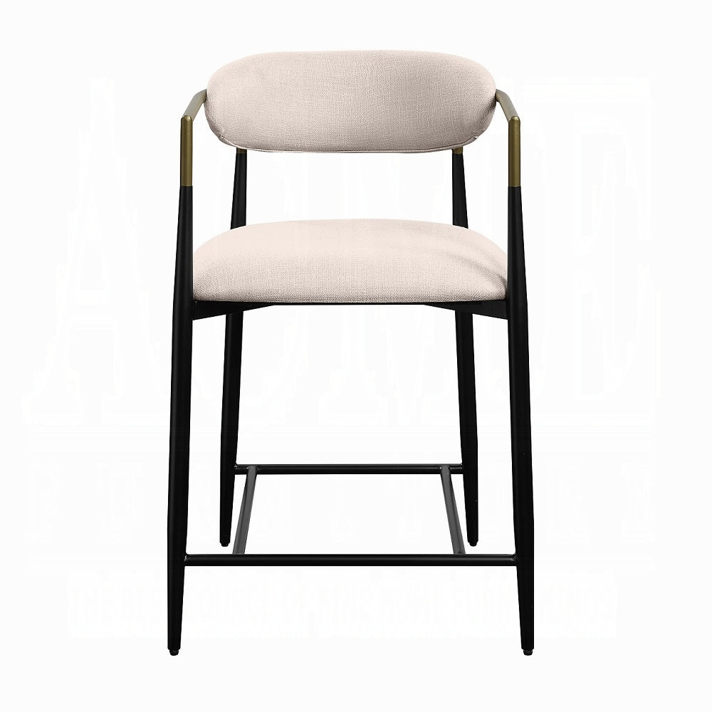 Jaramillo Beige Fabric & Black Finish Counter Height Chair