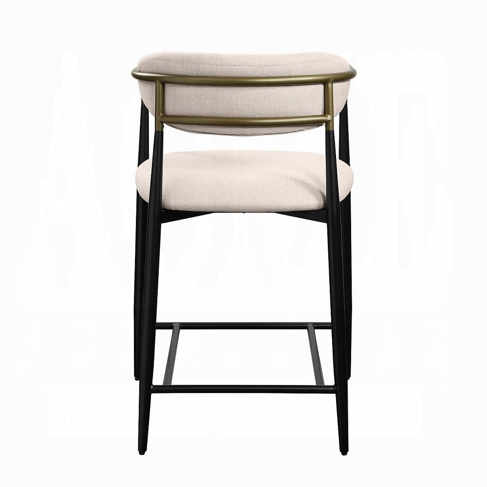 Jaramillo Beige Fabric & Black Finish Counter Height Chair