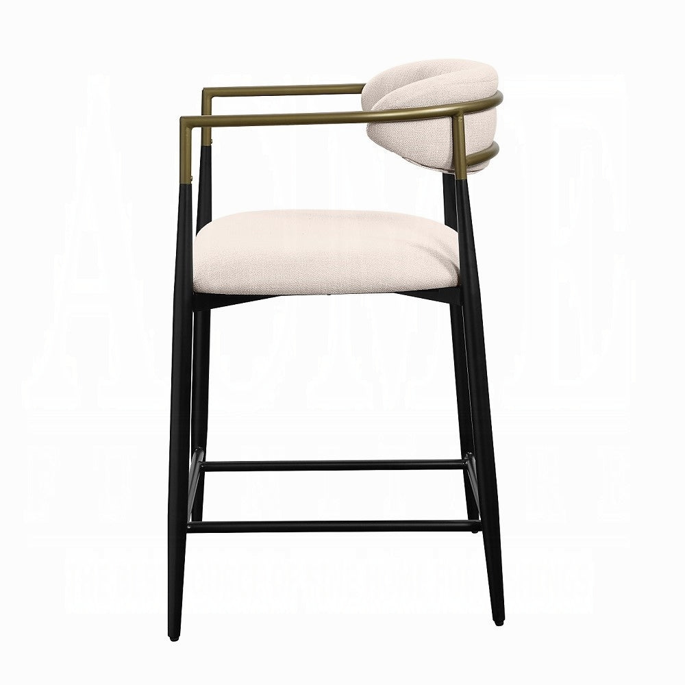 Jaramillo Beige Fabric & Black Finish Counter Height Chair