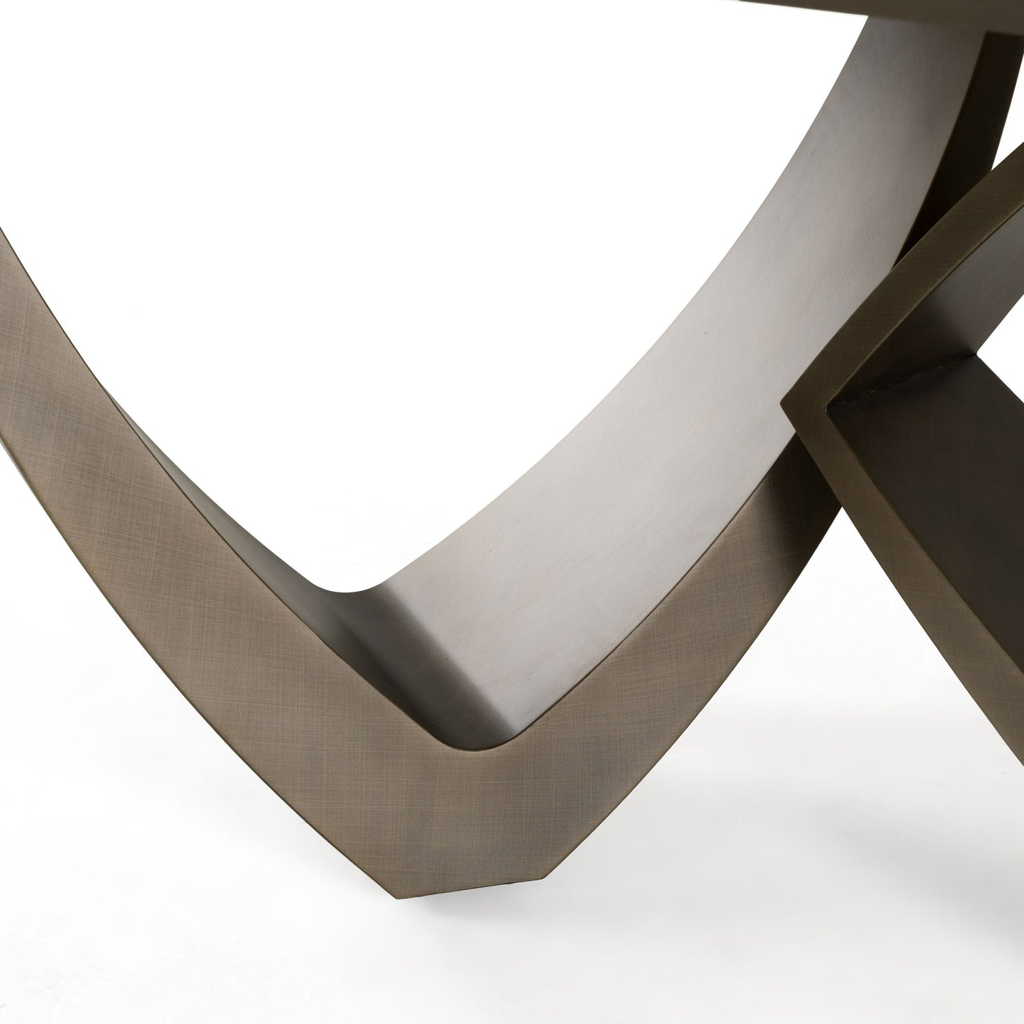 Dollemore Modern Faux Travertine Ceramic Dining Table with Antique Brass Base