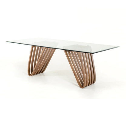 Draper Walnut and Glass Dining Table