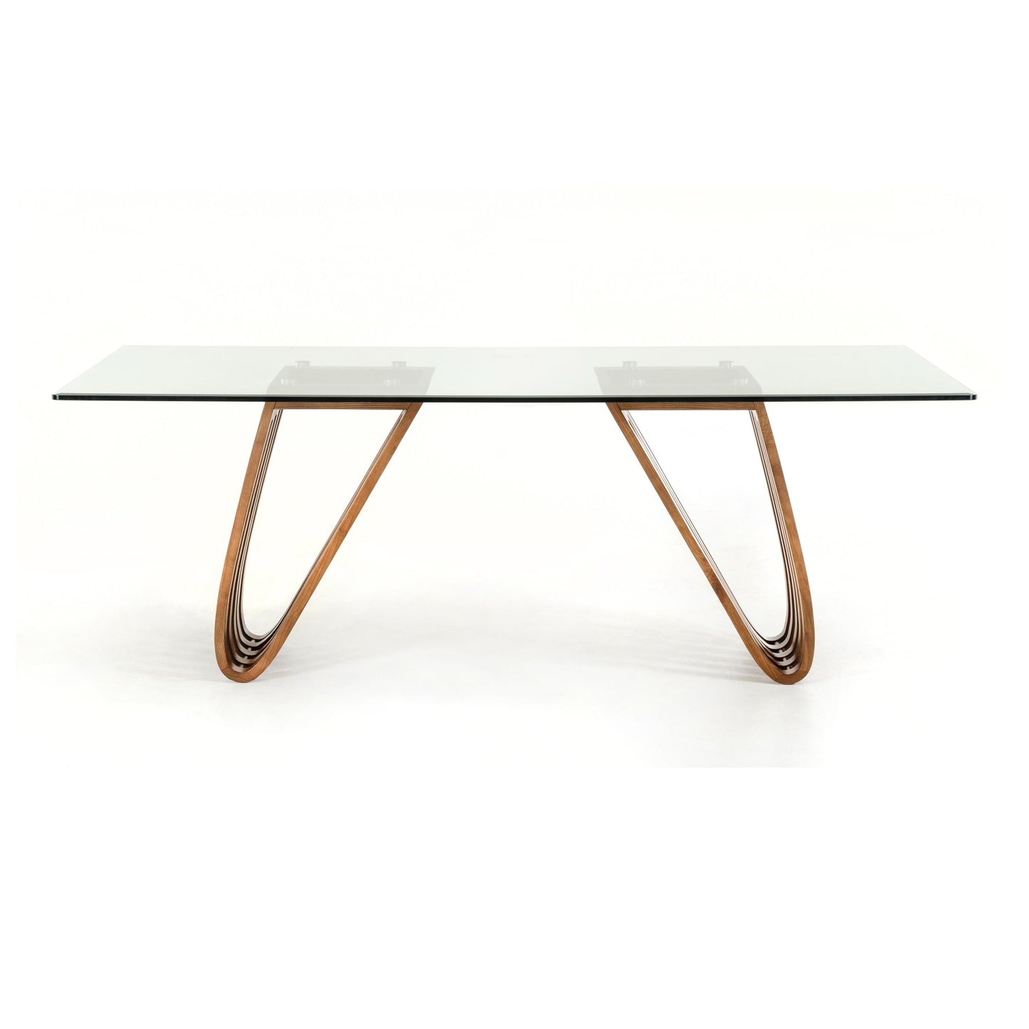 Draper Walnut and Glass Dining Table