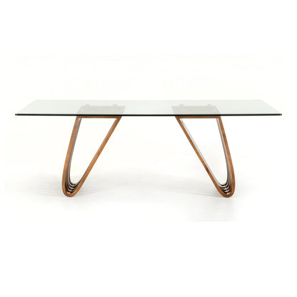 Draper Walnut and Glass Dining Table