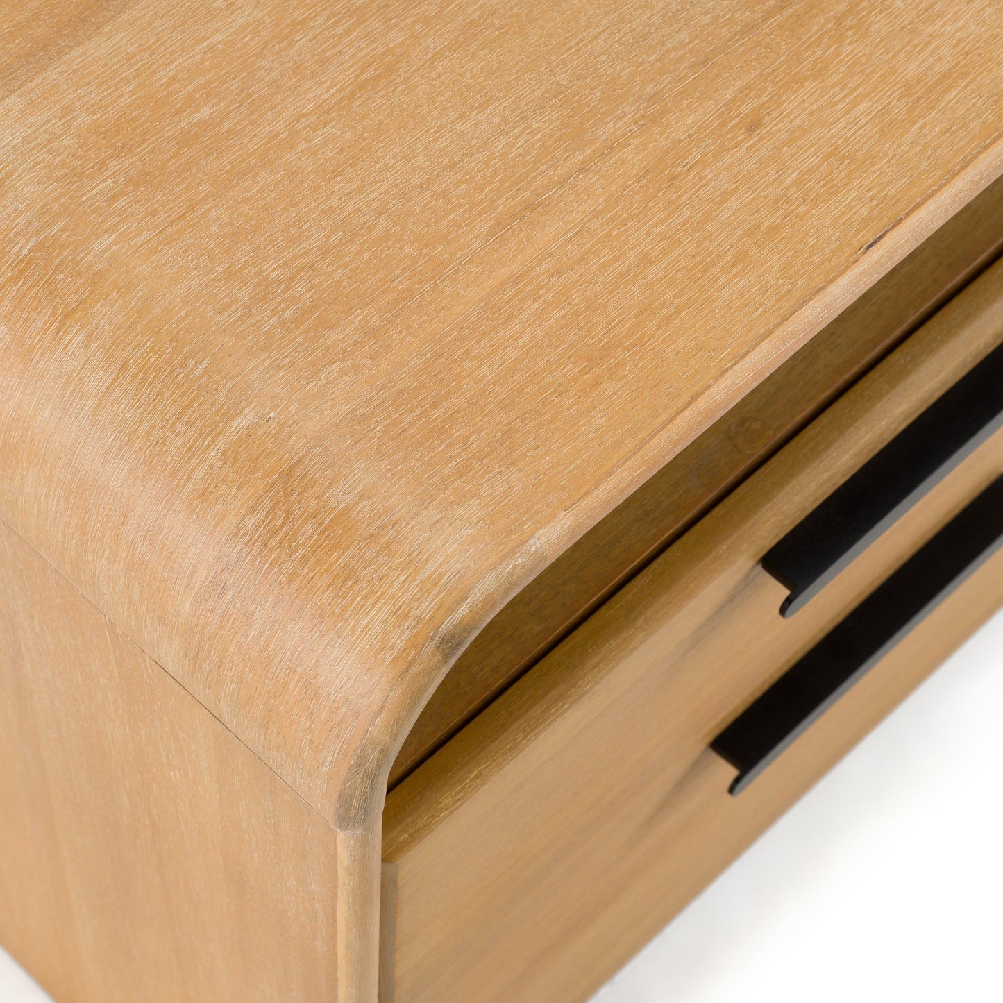 Modrest Dresden Modern 2-Drawer Nightstand – Natural Acacia Wood - Stylish Bedside Storage Table