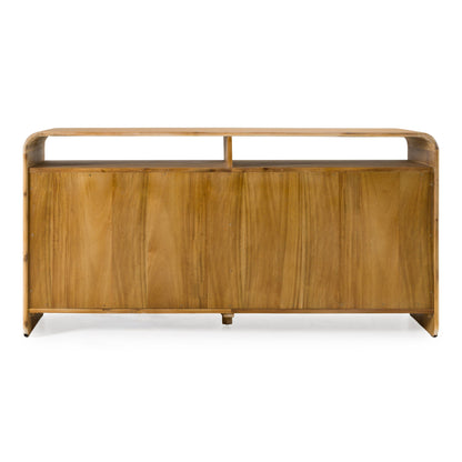 Modrest Dresden Modern Dresser – Natural Acacia Wood 6-Drawer Storage - Contemporary Bedroom Furniture