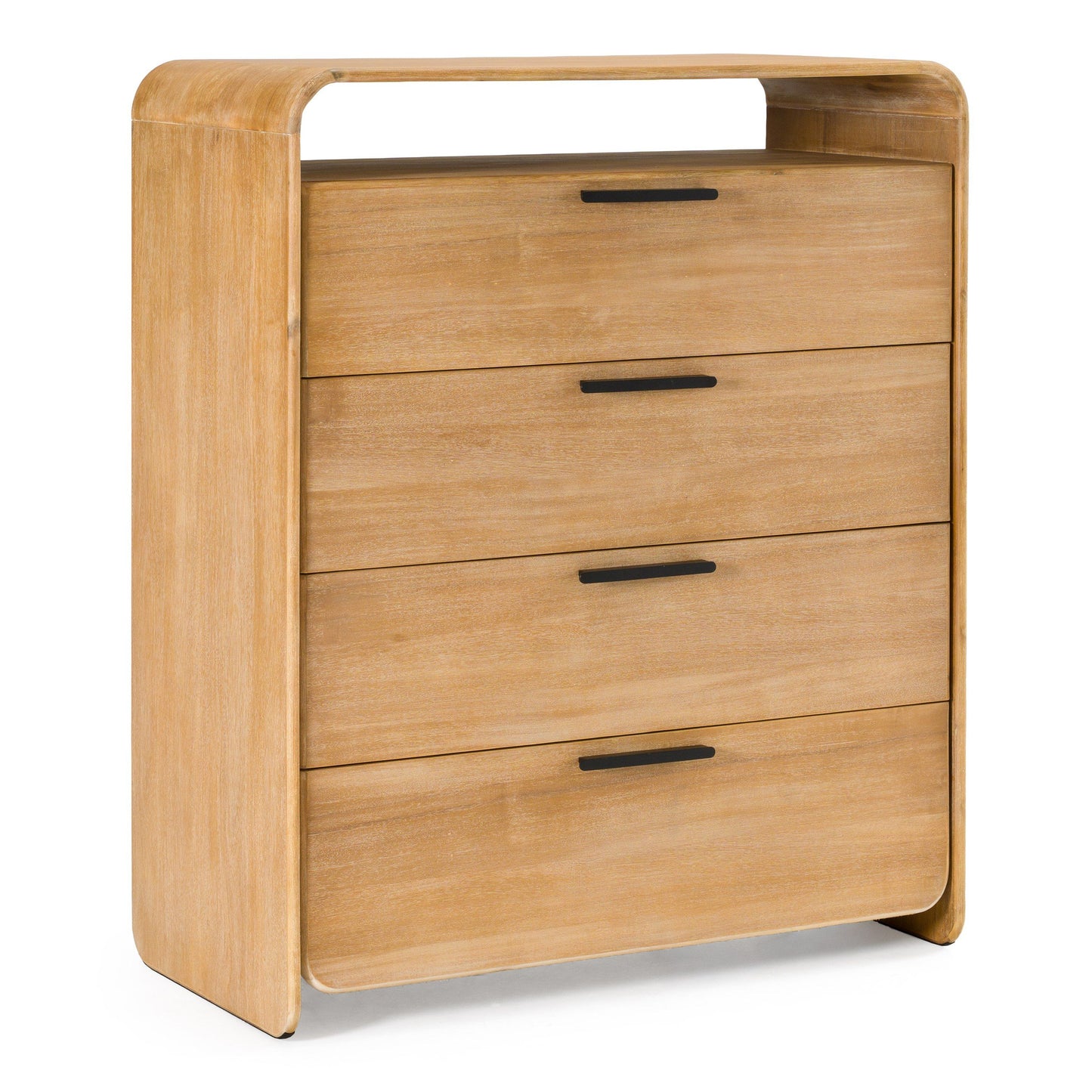 Modrest Dresden Modern Chest – Natural Acacia Wood Storage Dresser - Contemporary Bedroom Storage