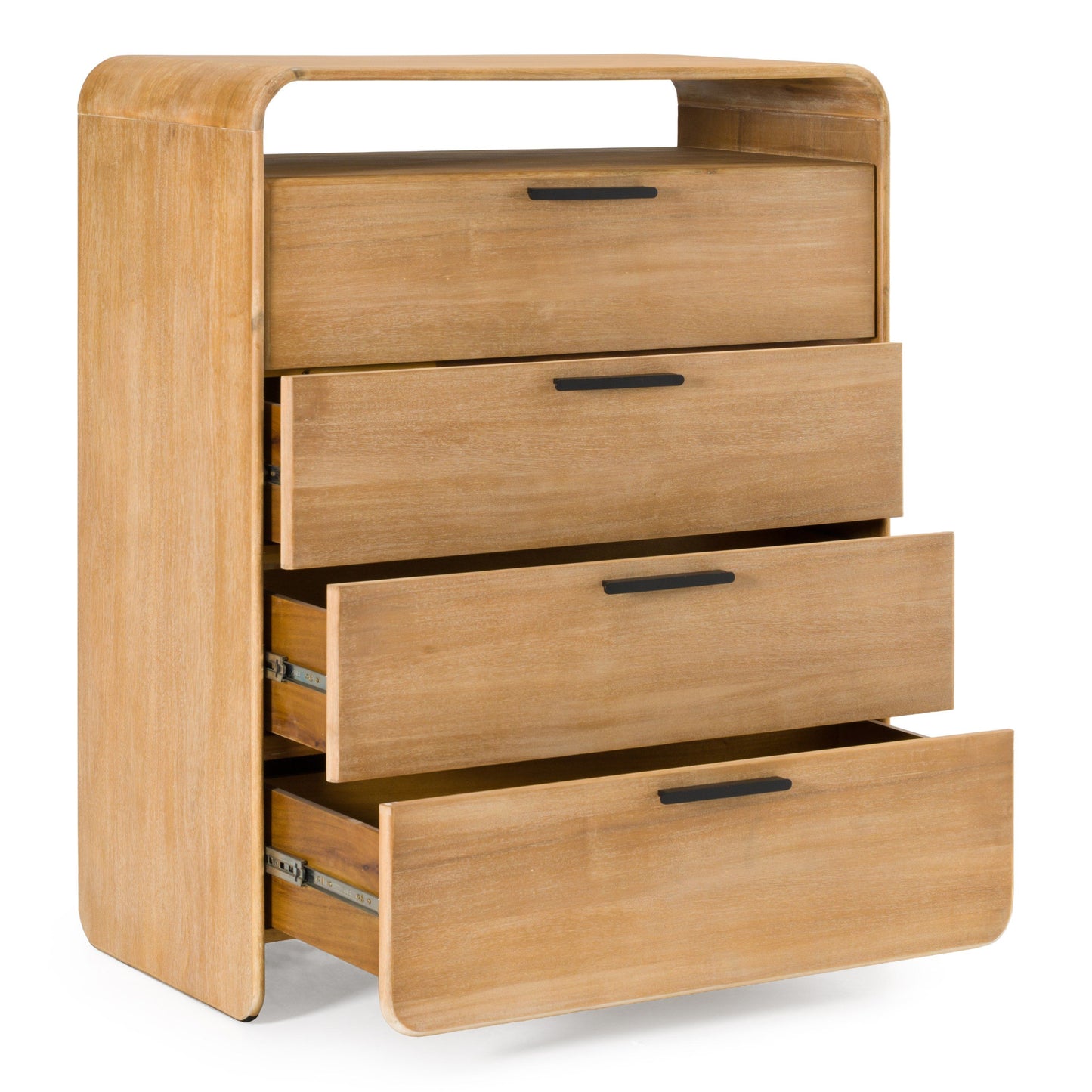 Modrest Dresden Modern Chest – Natural Acacia Wood Storage Dresser - Contemporary Bedroom Storage
