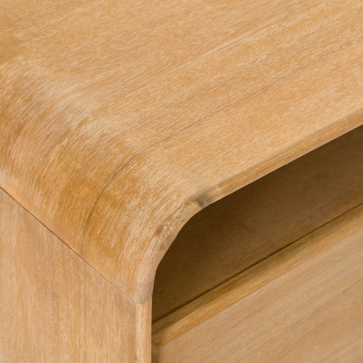 Modrest Dresden Modern Chest – Natural Acacia Wood Storage Dresser - Contemporary Bedroom Storage