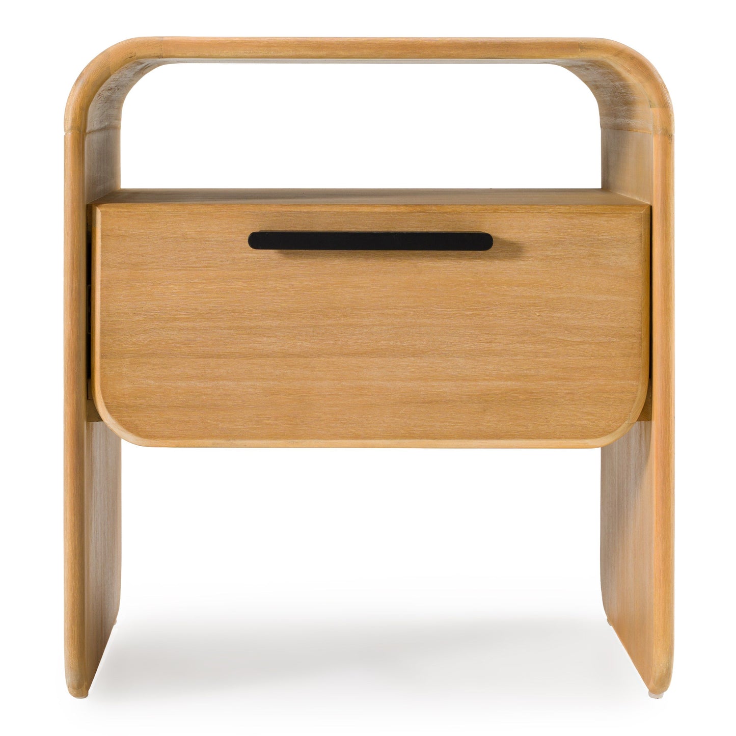 Modrest Dresden Modern 1-Drawer Nightstand – Natural Acacia Wood - Contemporary Bedside Table