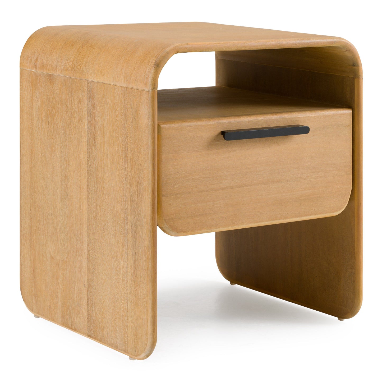 Modrest Dresden Modern 1-Drawer Nightstand – Natural Acacia Wood - Contemporary Bedside Table