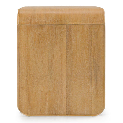 Modrest Dresden Modern 1-Drawer Nightstand – Natural Acacia Wood - Contemporary Bedside Table