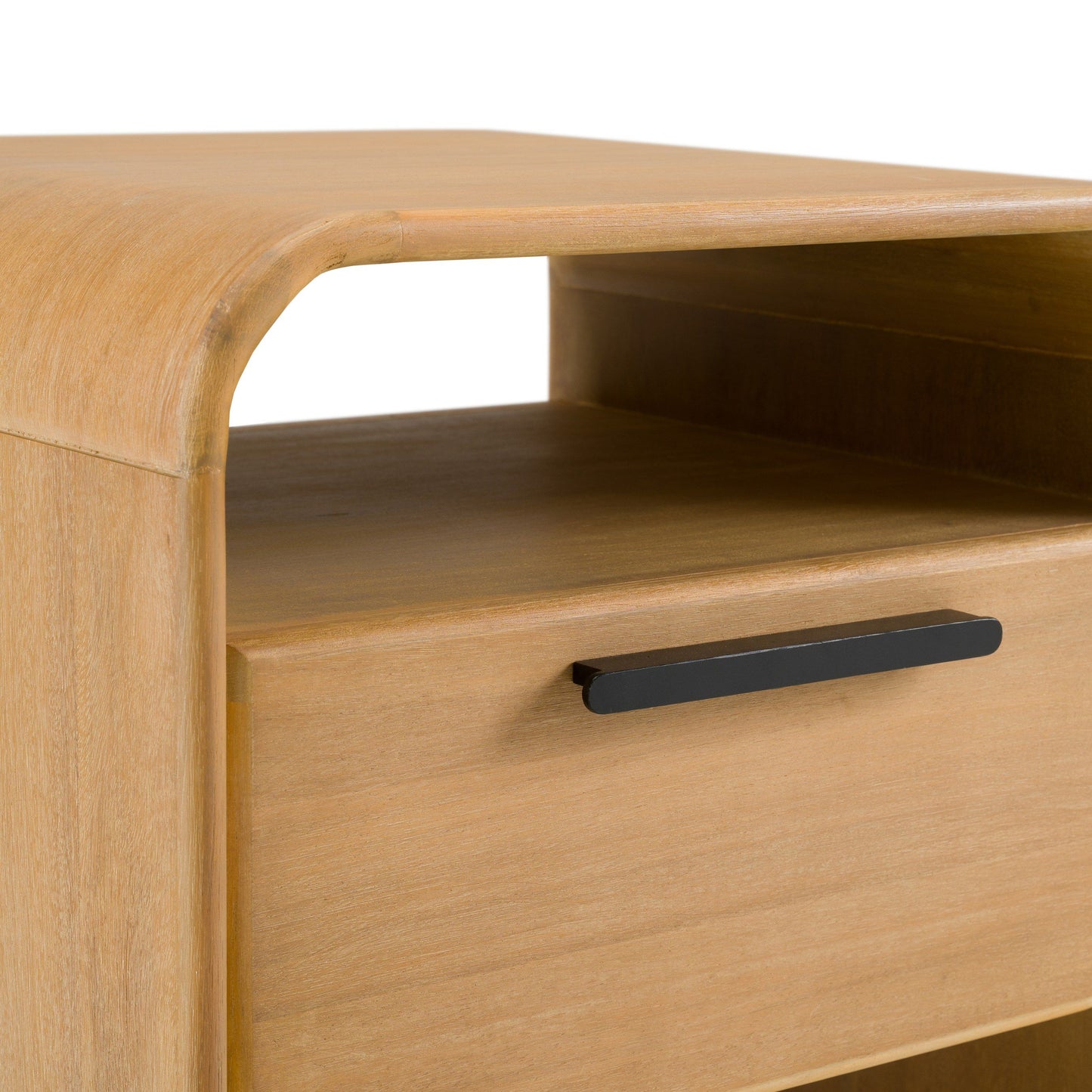 Modrest Dresden Modern 1-Drawer Nightstand – Natural Acacia Wood - Contemporary Bedside Table