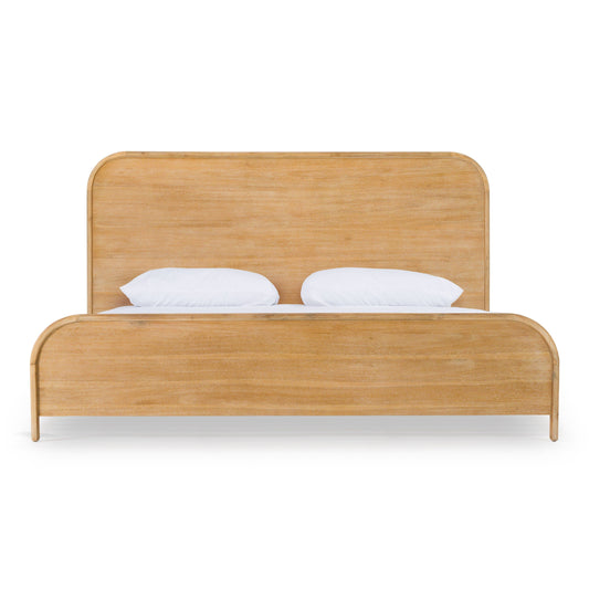 Modrest Dresden Modern Bed – Solid Natural Acacia Wood - Contemporary Bedroom Furniture
