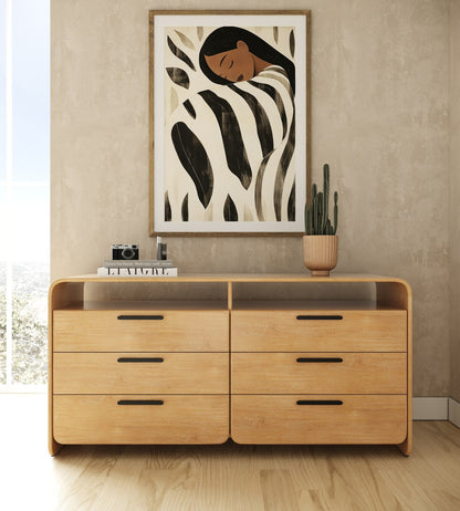 Dresden Modern Natural Acacia 1 Drawer Nightstand Bedroom Set