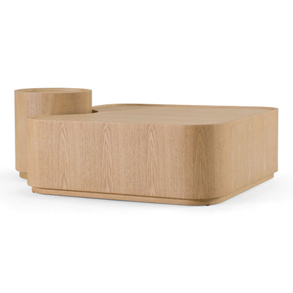Modrest Quillen Modern Nesting Coffee Table Set – Natural Ash Wood - Space-Saving Contemporary Design