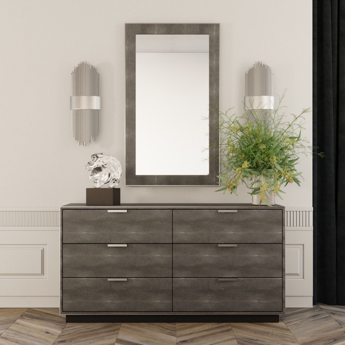 Dynasty Shagreen Six-Drawer Dresser