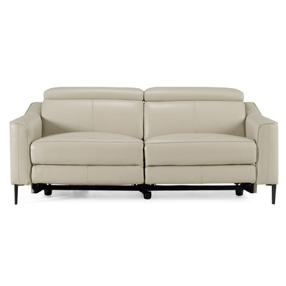 Eden Grey Leather Power Reclining Sofa