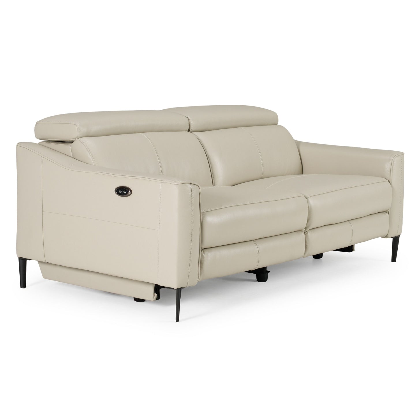 Eden Grey Leather Power Reclining Sofa