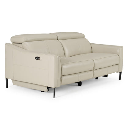 Eden Grey Leather Power Reclining Sofa