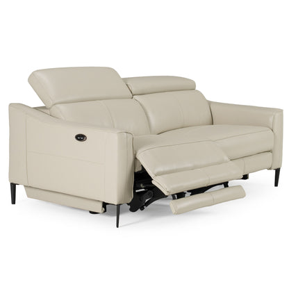 Eden Grey Leather Power Reclining Sofa Set