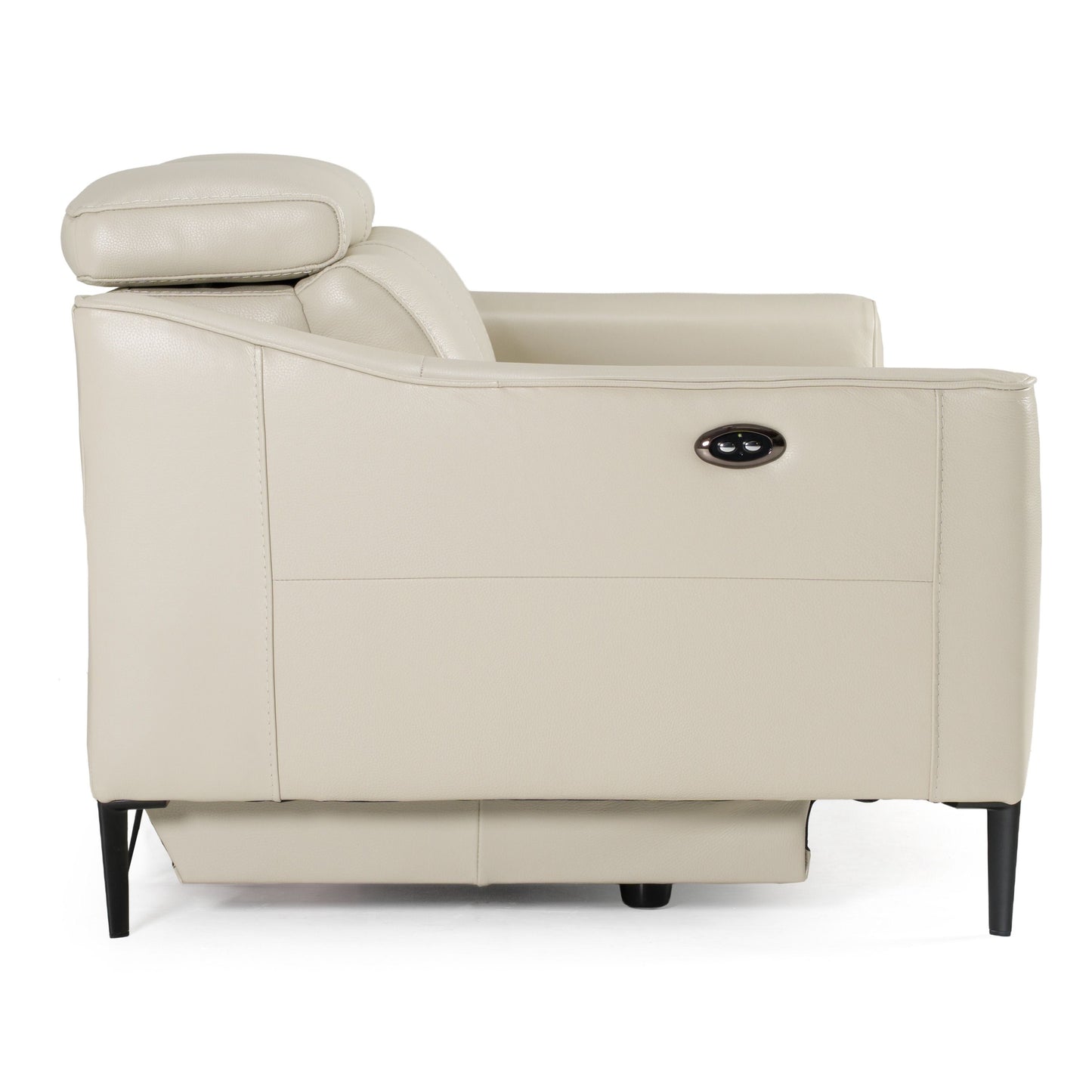 Eden Grey Leather Power Reclining Sofa