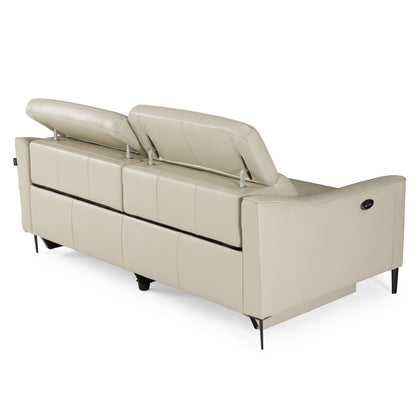 Eden Grey Leather Power Reclining Sofa
